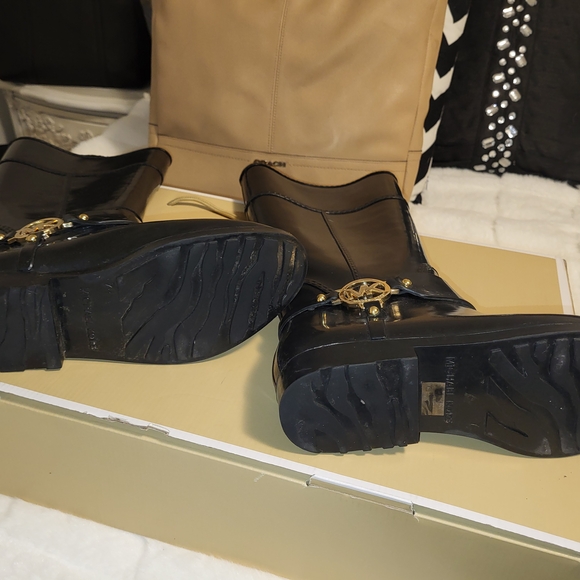 Michael Kors Black Boots with Gold Accents - Picture 7 of 7